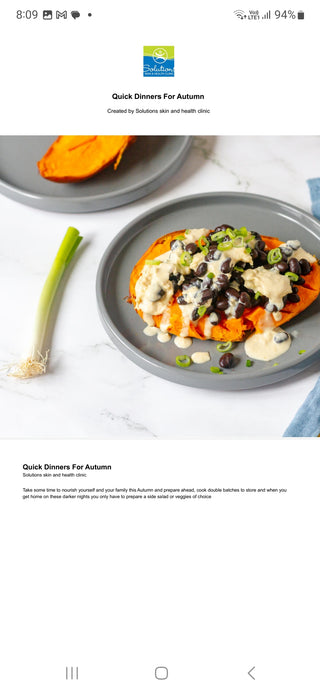 Recipe Solutions - Dinners for Autumn Nutrition